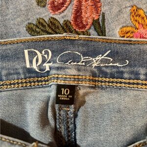 DG2 by Diane Gilman Floral Embroidered Denim Jeans